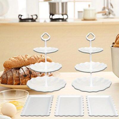 5Piece Cake Stand Set Cake Stand White Plastic Dessert