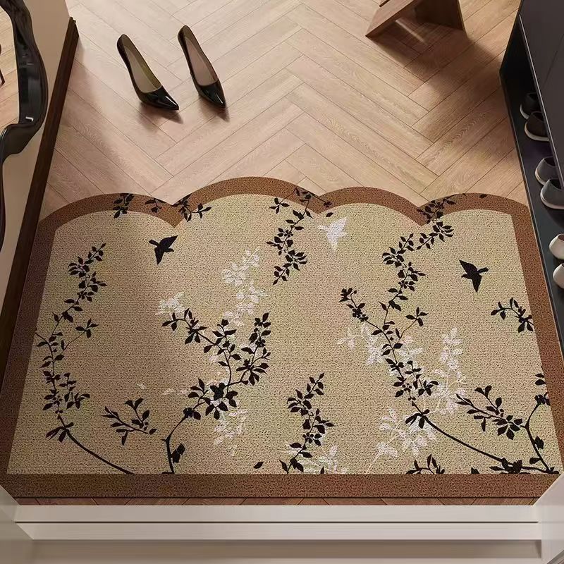 中式风丝圈入户地垫客厅玄关防滑耐脏新中式地垫丝圈地垫简约新款