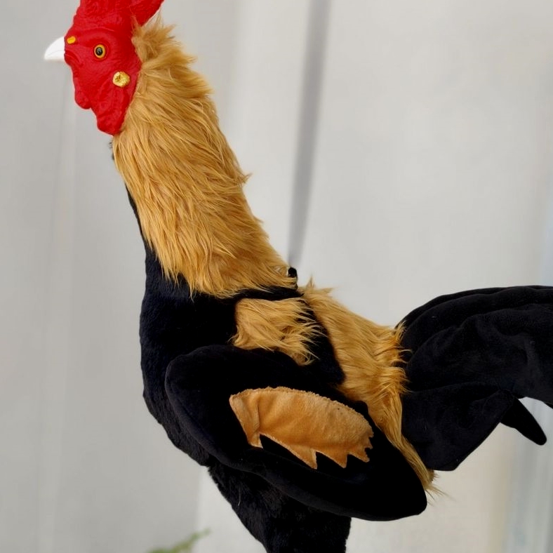 训鸡用假鸡训练斗鸡模型毛绒布斗鸡动物玩具玩偶仿真斗鸡一模一样