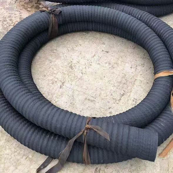 黑色橡胶钢丝缠绕吸砂管农用排污抽水管波纹抽沙管黑橡胶钢丝管