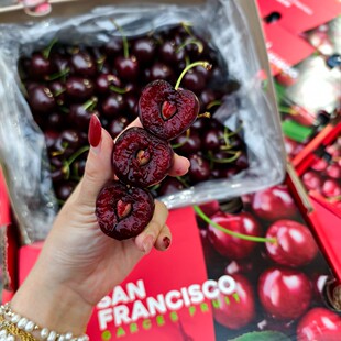 H韩美丽专属三藩市吉制海运3J桑提娜车厘子 爽甜多汁内附果径卡