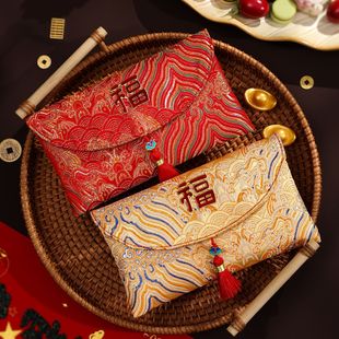 万元红包袋给父母2026新款新年刺绣福字红包豪华万元红包过年送长