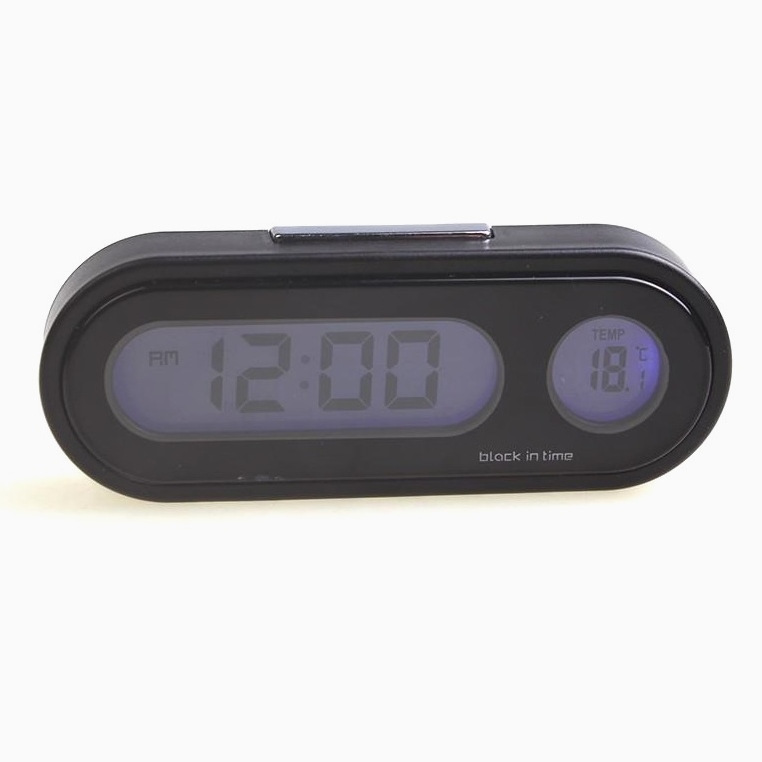 前挡玻璃多功能车载时钟行车计时器汽车电子钟表免布线夜光温度计