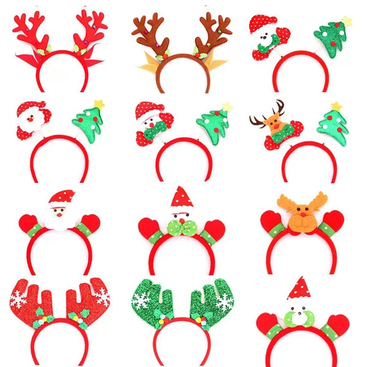 New Children's Cartoon Christmas Head Button Hair Band Party