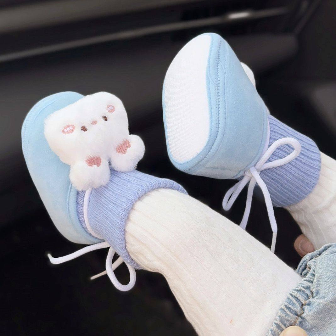 秋冬宝宝棉鞋加绒加厚保暖新生婴儿鞋软底鞋袜棉靴学步绒鞋0-1岁2