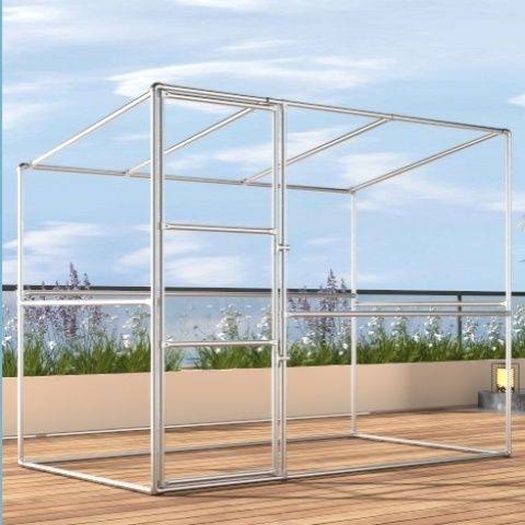 镀锌钢管落地门框家禽遮阳遮雨棚架室外葡萄架特厚水管防风可定制