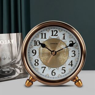 金属座钟客厅台钟静音复古摆件欧式桌面装饰创意时钟现代简约钟表