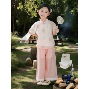 女童汉服新款新中式中国风儿童唐装夏季公主超仙校园2025薄款套装