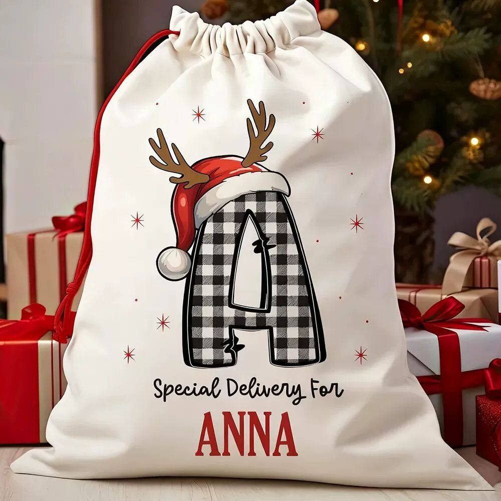 Personalized Cute Santa Sack for Kids with Name Christmas Pa