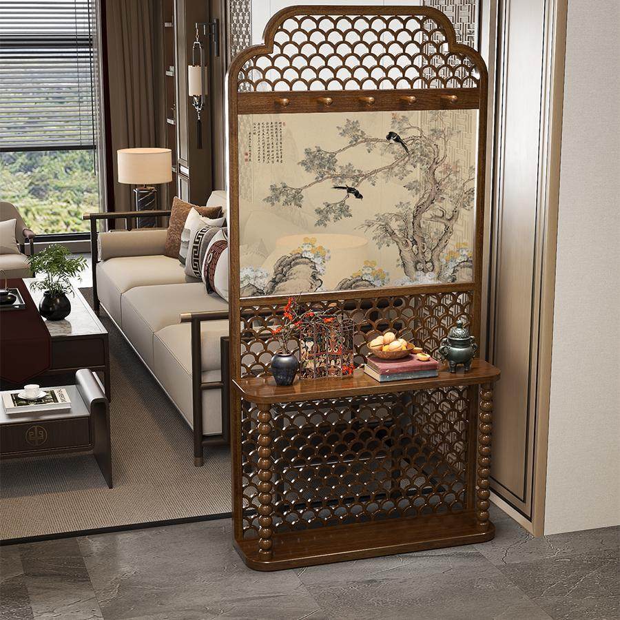 新中式入户屏风隔断中古客厅实木置物架宋代美学卧室家用遮挡座屏,住宅家具,座屏,淘宝优惠券,粉丝福利购,淘宝优惠卷