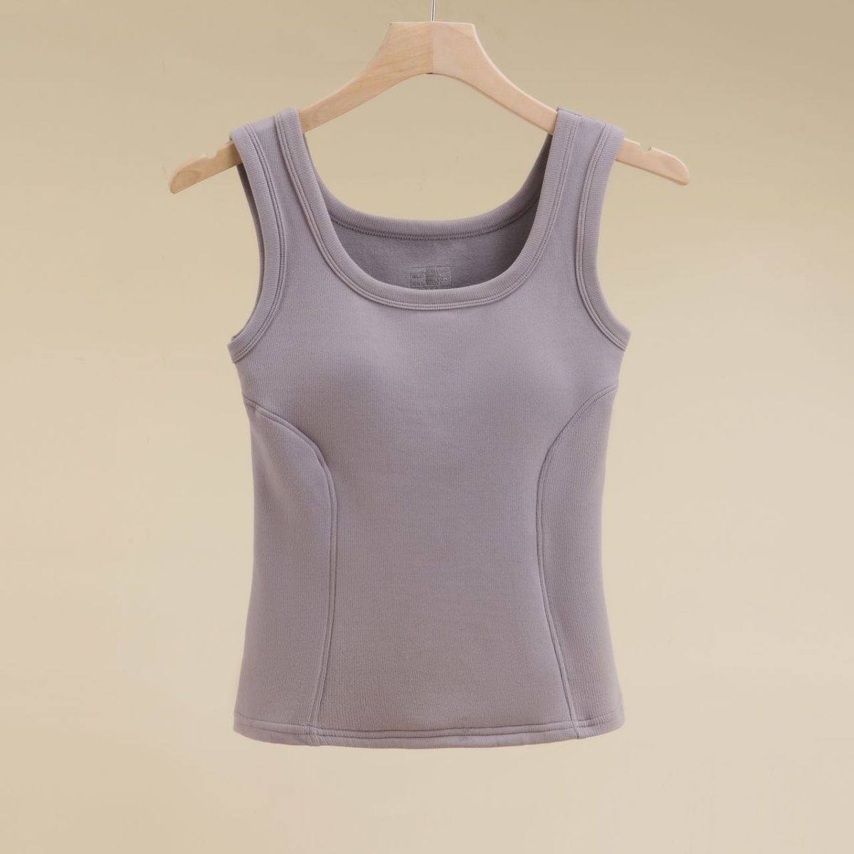 背心女保暖绵羊毛石墨烯带罩杯一体秋冬舒适加厚发热塑身打底内衣