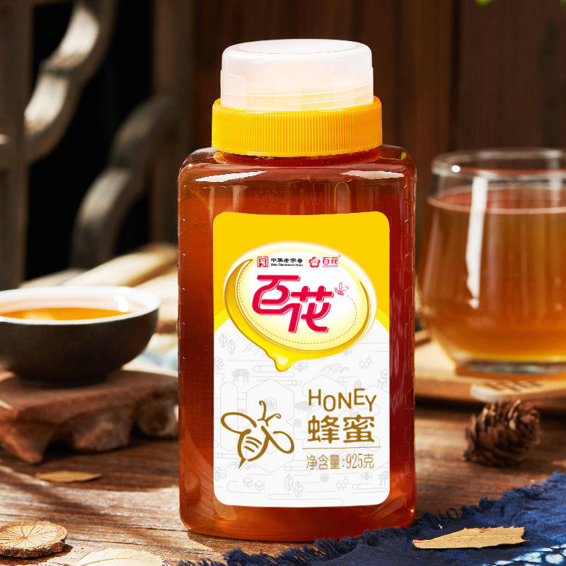 中华老字号百花蜂蜜925g天然蜂蜜回流瓶口瓶装