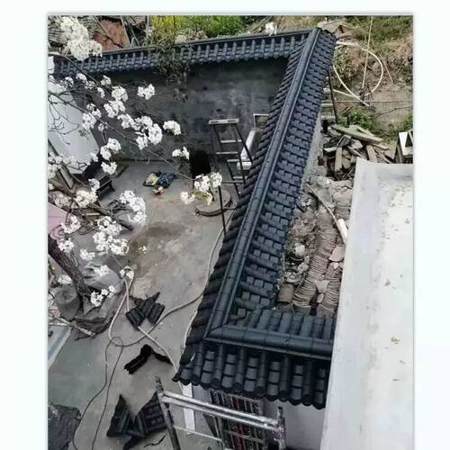现货围墙瓦双面院墙n瓦彷古一体树脂瓦屋簷瓦塑料瓦片马头墙压顶
