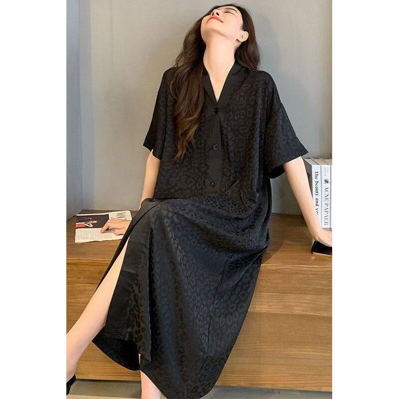 大码胖mm2-300斤睡袍女夏季宽松中长款过膝开衫睡裙可外穿家居服,女士内衣/男士内衣/家居服,睡袍/浴袍,淘宝优惠券,粉丝福利购,淘宝优惠卷