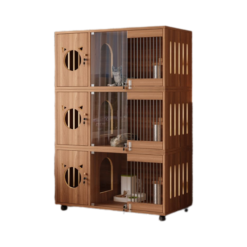 实木猫舍猫笼家用室内多层猫柜子小户型猫别墅超大自由空间宠物柜
