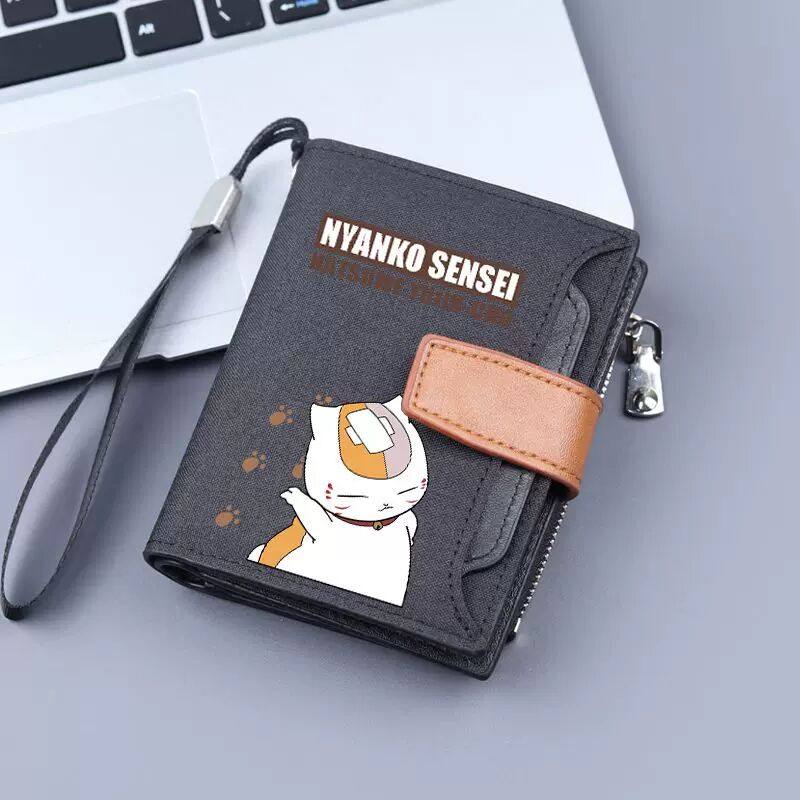 夏目友人帐钱包动漫周边二次元毛老师折叠短款零钱包学生手拿卡包,模玩/动漫/周边/娃圈三坑/桌游,动漫背包/钱包/箱包,淘宝优惠券,粉丝福利购,淘宝优惠卷