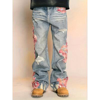 Summer Street Design Hip hop Flared Jeans for Men and
