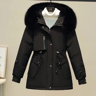 Coat Fleece Lined Women Jacket Parka Hooded Fur Winter