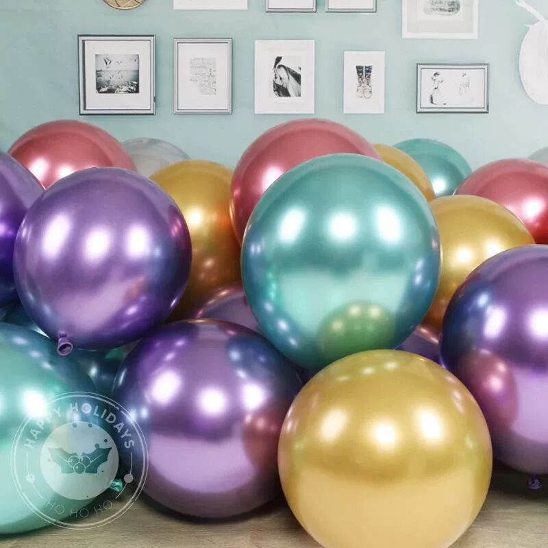 5-30pcs/lot Chrome Metal Balloon Large Latex Balloons Gold S