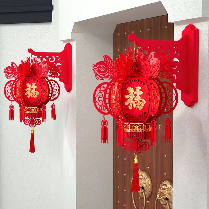 灯笼新款2025新年装饰无纺布大红宫灯春节布置结婚福春喜字小灯笼