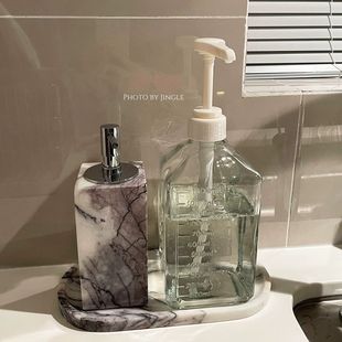 高颜值洗洁精分装瓶按压式厨房大容量洗手液玻璃瓶水槽定量出液器