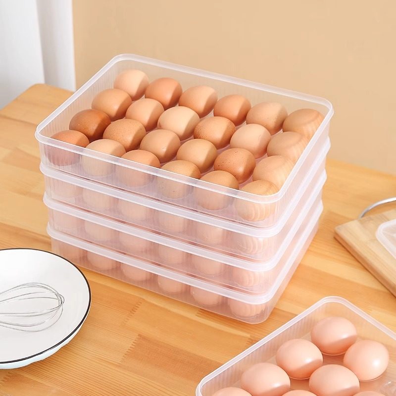 跨境冰箱鸡蛋托保鲜盒 厨房橱柜防滑鸡蛋架 食品级带盖鸡蛋收纳盒,收纳整理,冰柜置物架,淘宝优惠券,粉丝福利购,淘宝优惠卷