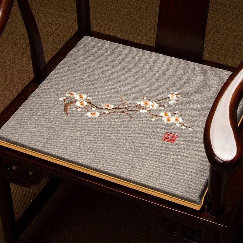 中式椅子沙发坐垫椅垫凳子餐椅定制圈椅太师椅加厚防滑红木茶椅