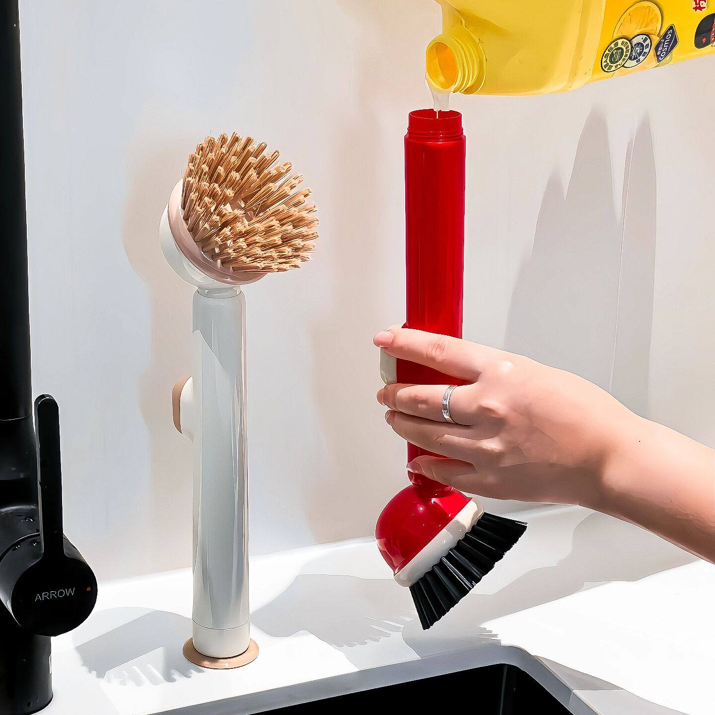 【厨房好物】多功能清洁刷锅刷加液长柄不伤沾油家用洗碗洗锅神器,家庭/个人清洁工具,加液刷,淘宝优惠券,粉丝福利购,淘宝优惠卷
