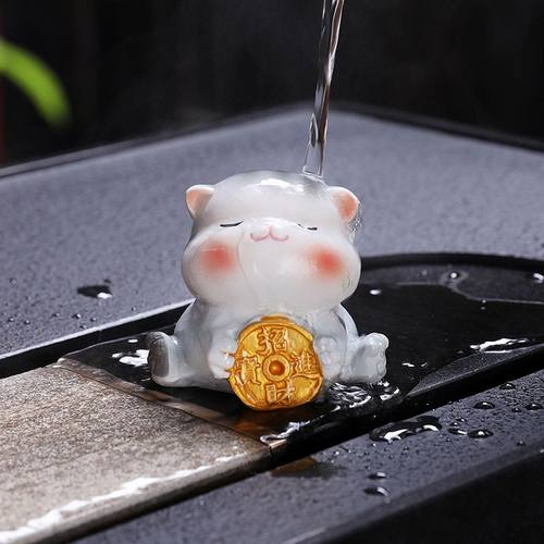 招财小猫变色树脂茶宠可爱萌猫茶台茶玩装饰摆件茶具茶道配件