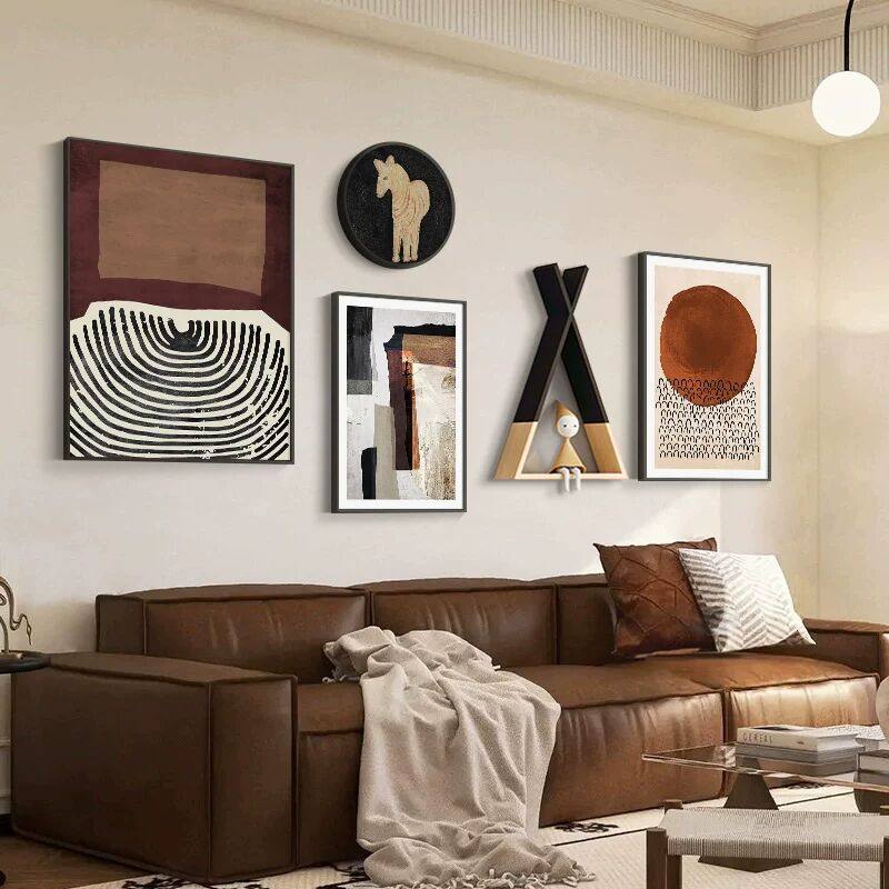 诧寂风客厅装饰画抽象艺术沙发背景墙挂画复中古小众创意组合壁画,家居饰品,现代装饰画,淘宝优惠券,粉丝福利购,淘宝优惠卷
