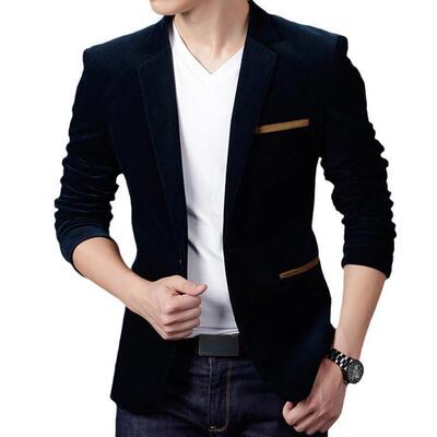 Business casual corduroy blazer for men in spring and