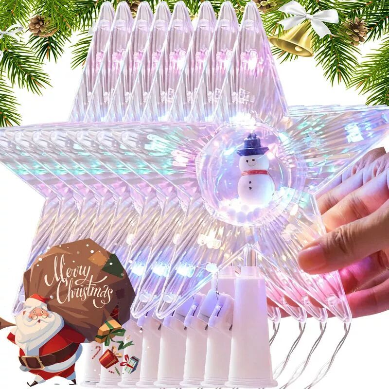 Christmas Star Tree Topper Light Glowing Star Lamp Ornament