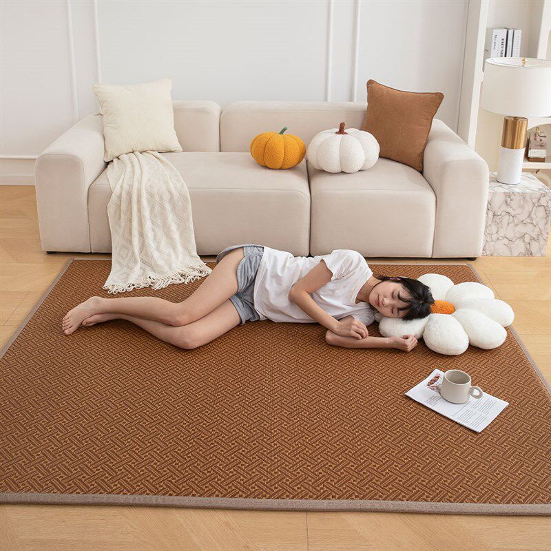 夏季客厅凉席地垫加厚防摔婴儿爬爬垫艾草儿童日式榻榻米藤席地毯