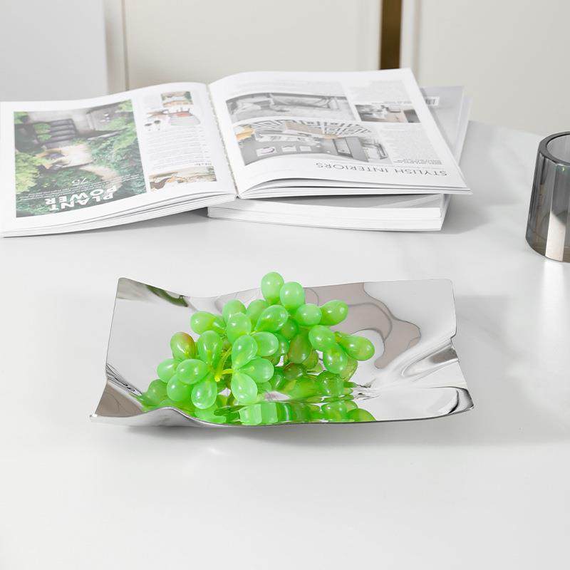 轻奢简约不锈钢收纳果盘摆件样板房客厅茶几餐桌售楼部家居装饰品,电子元器件市场,其它元器件,淘宝优惠券,粉丝福利购,淘宝优惠卷