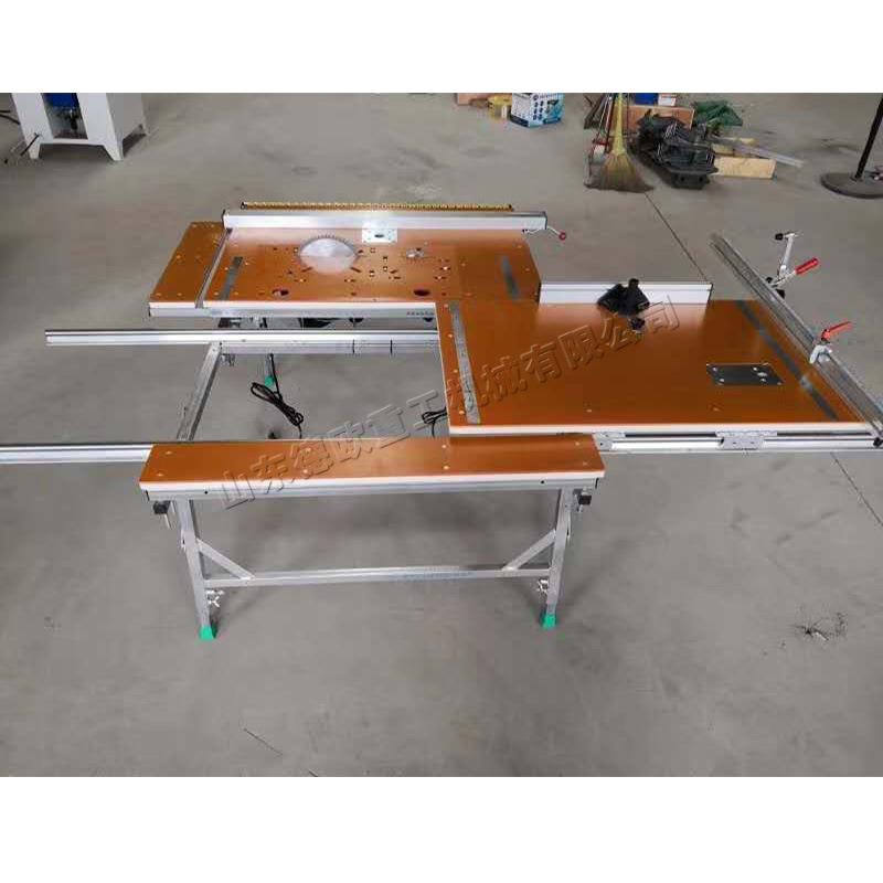 室内装修木板裁料锯 供应导轨式多功能子母锯 小型双锯片台式锯床