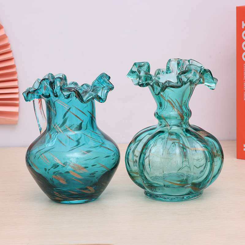 现代简约玻璃花瓶炫彩琉璃花瓶客厅插花玄关样品房装饰花器