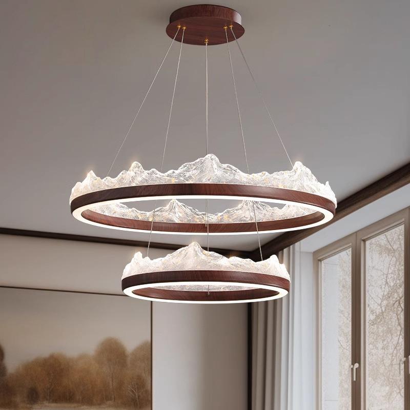 新中式客厅吊灯现代复古罗曼艺术高级感树脂卧室餐厅中山家装灯具