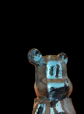 客厅轻奢玻璃暴力熊新款大摆件电视柜旁玄关沙发落地摆设新居礼品