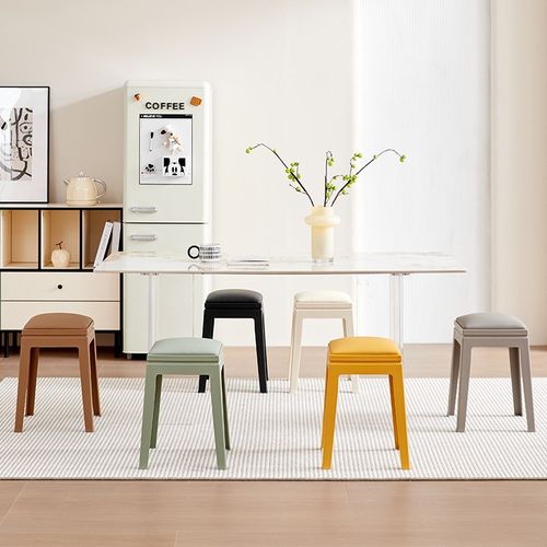 塑料凳子家用加厚大人结实客厅餐桌吃饭防滑叠放简约高凳板凳椅子
