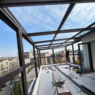 武汉阳光房定制顶楼露台别墅庭院花园隔热铝合金玻璃房钢结构门窗