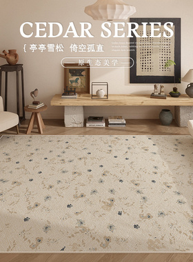 碎花地毯客厅法式奶油原木地垫复古免洗可擦沙发茶几卧室2.024新