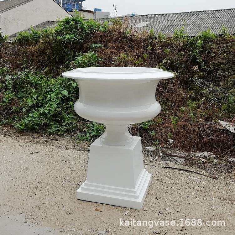 简约玻璃落地花盆酒店售楼部大厅家居样板间商场楼道软装花艺摆设