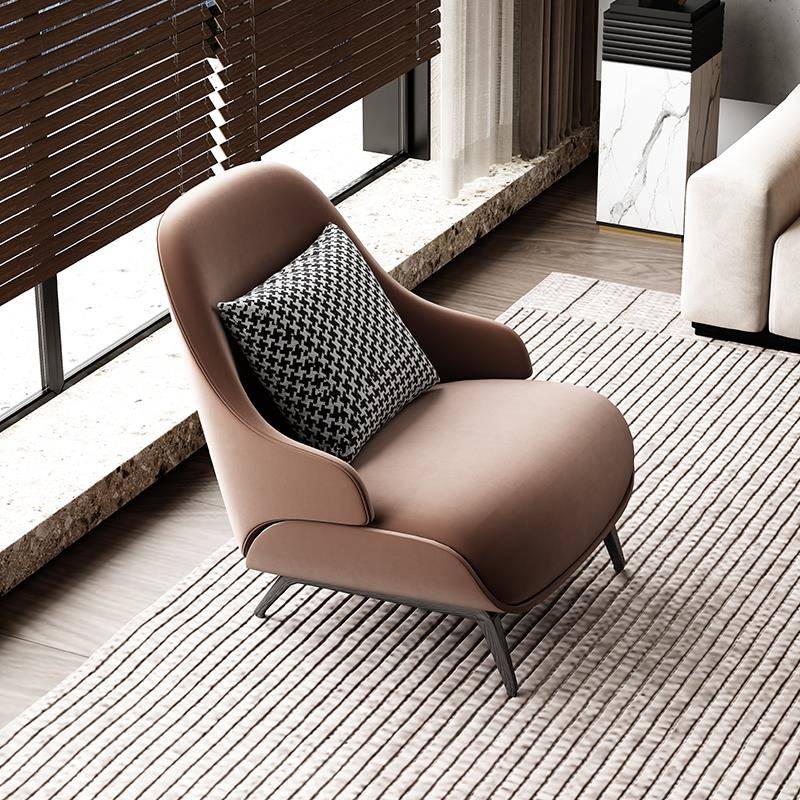 意式轻奢休闲单人懒人设计师沙发椅可躺阳台客厅酒店靠背看书美甲