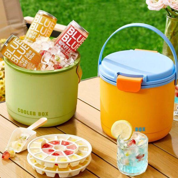 手提冰桶户外露营保温箱装冰块桶啤酒饮料雪糕存放摆摊储冰储存盒