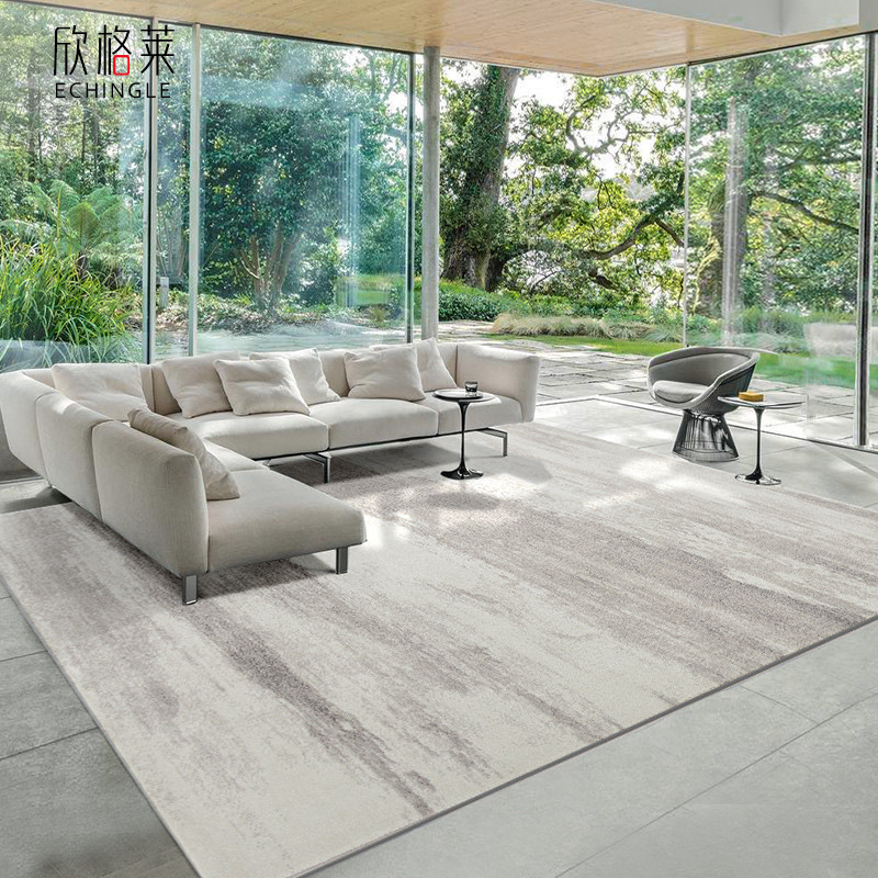 现代简约地毯客厅卧室地垫北欧ins风美欧式床边黑白灰茶几垫轻奢