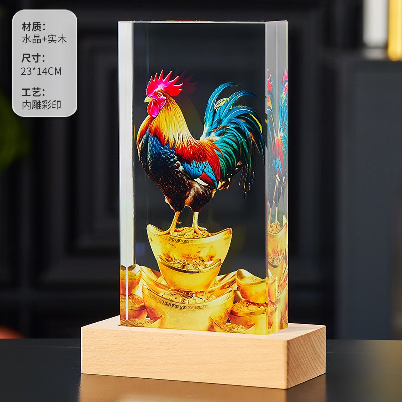 水晶内雕锦鲤摆件公司创意电视酒柜桌面装饰品招财W艺术发光轻奢