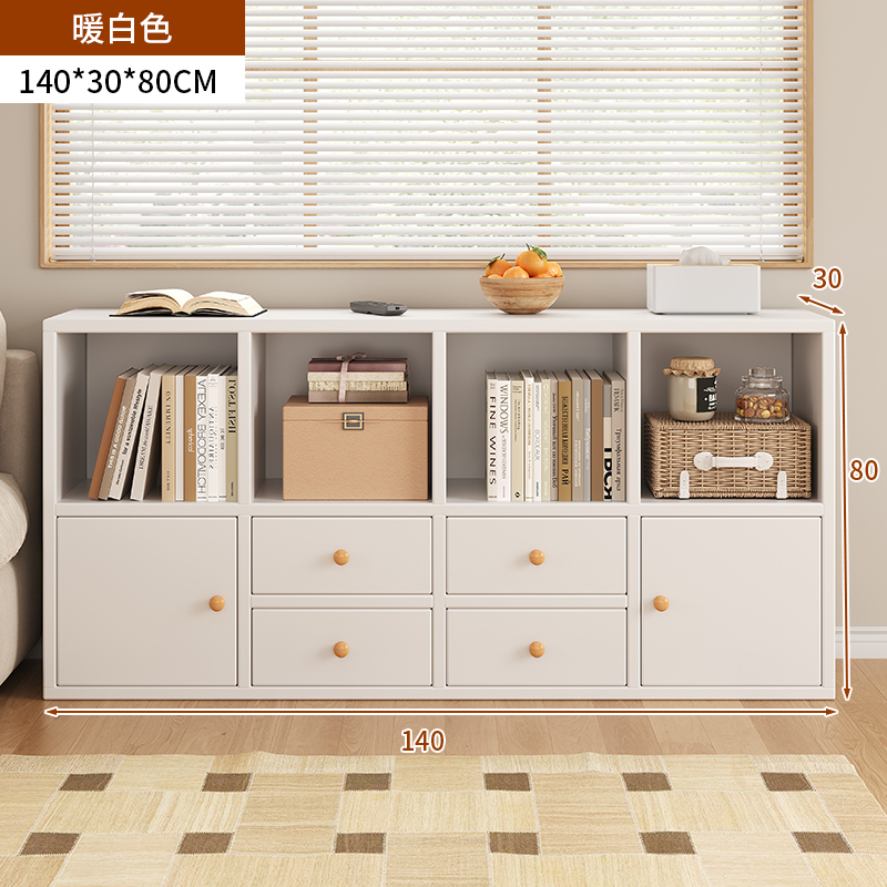 落地置物架书架一l体靠墙家用书柜杂物柜子收纳柜多层简易书本收