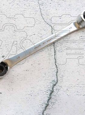 德国霍夫曼HOLEX 双头棘轮梅花扳手 亚光镀铬 614843系列 公制