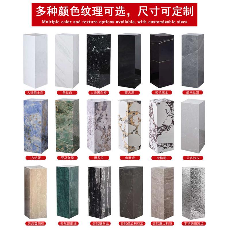 新款大理石底座酒店会p所雕塑摆台客厅玄关电视柜沙发旁摆件基座
