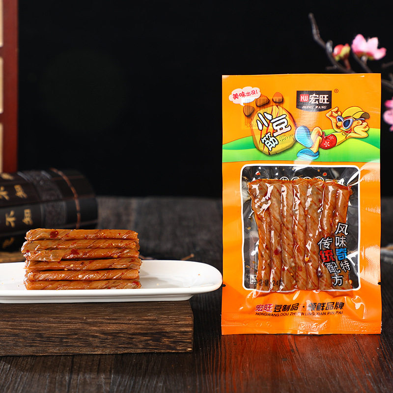 小豆筋麻辣豆皮怀旧辣条零食 山东产素牛筋休闲食品官方旗舰店